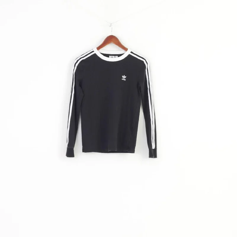 Adidas Woman XS Shirt Cotton Black Long Sleeve 3Stripes Classic Top Trendy Sleeveless Short Shirt Adidas Woman XS Shirt Cotton Black Long Sleeve 3Stripes Classic Top Trendy Sleeveless Short Shirt