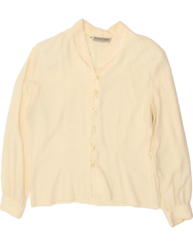 ALBA FORNARI Womens Shirt Blouse IT 48 XL Yellow Viscose Trendy Sleeveless Short Shirt ALBA FORNARI Womens Shirt Blouse IT 48 XL Yellow Viscose Trendy Sleeveless Short Shirt