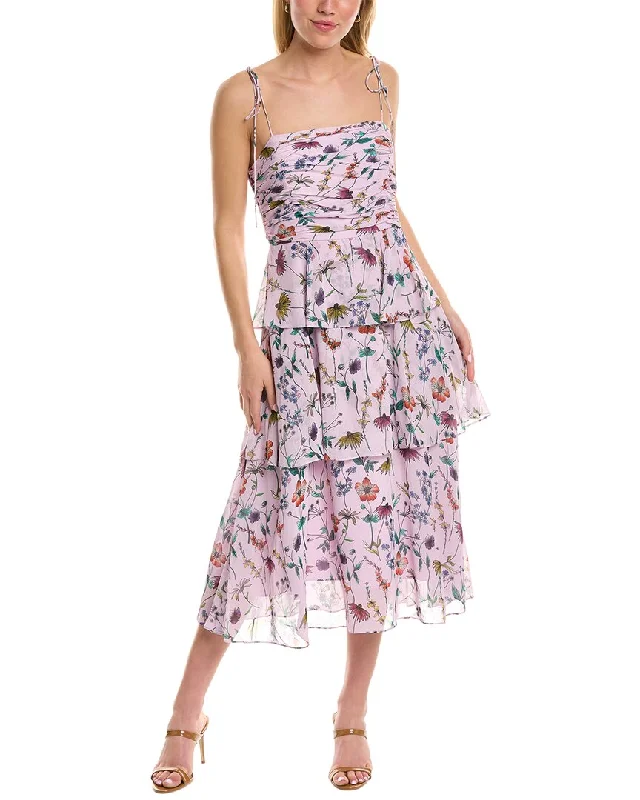 AMUR Acacia Midi Dress Fashionable Chiffon Midi Dress