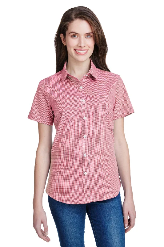 Artisan Collection Womens Microcheck Gingham Short Sleeve Button Down Shirt - Red/White Classic Denim Short Sleeve Artisan Collection Womens Microcheck Gingham Short Sleeve Button Down Shirt - Red/White Classic Denim Short Sleeve