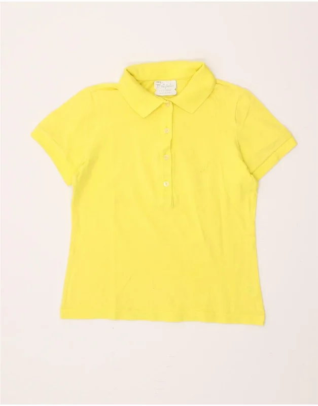 AUSTRALIAN L'ALPINA Womens Polo Shirt IT 44 Medium Yellow Cotton Classic Solid Short Shirt AUSTRALIAN L'ALPINA Womens Polo Shirt IT 44 Medium Yellow Cotton Classic Solid Short Shirt