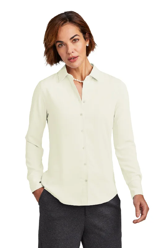 Brooks Brothers Womens Satin Anti Static Long Sleeve Button Down Shirt - Off White Classic Short Sleeve Blouse Brooks Brothers Womens Satin Anti Static Long Sleeve Button Down Shirt - Off White Classic Short Sleeve Blouse