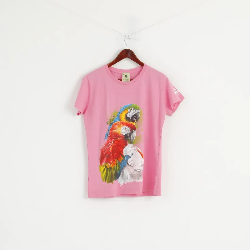 Ralf Nature Women XL Shirt Pink Cotton Parrot Oasis Wildlife Short Sleeve Top Chic Embellished Short Sleeve Ralf Nature Women XL Shirt Pink Cotton Parrot Oasis Wildlife Short Sleeve Top Chic Embellished Short Sleeve