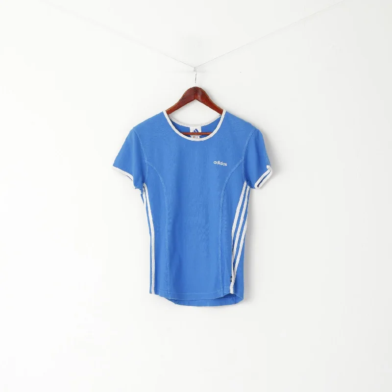 Adidas Women 10 38 S Shirt Blue Vintage Cotton Crew Neck Sport Top Relaxed Short Sleeve Tee Adidas Women 10 38 S Shirt Blue Vintage Cotton Crew Neck Sport Top Relaxed Short Sleeve Tee