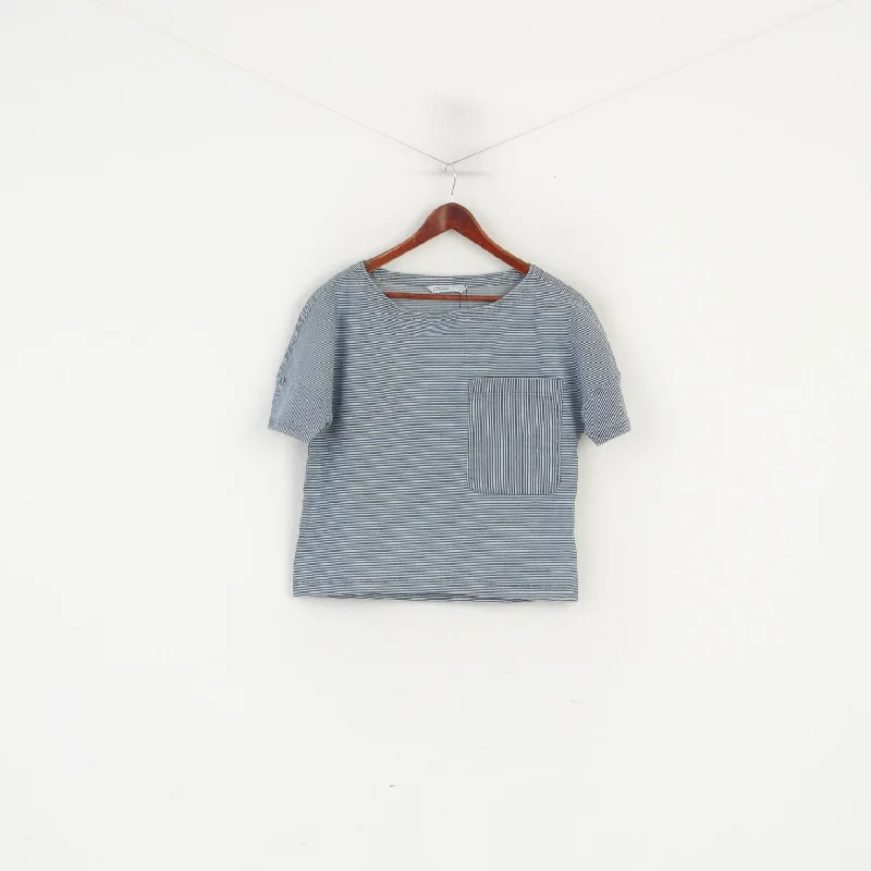 Zara Basic Women S Denim Shirt Navy Cotton Striped Oversize Classic Top Comfortable Stretch Short Shirt Zara Basic Women S Denim Shirt Navy Cotton Striped Oversize Classic Top Comfortable Stretch Short Shirt