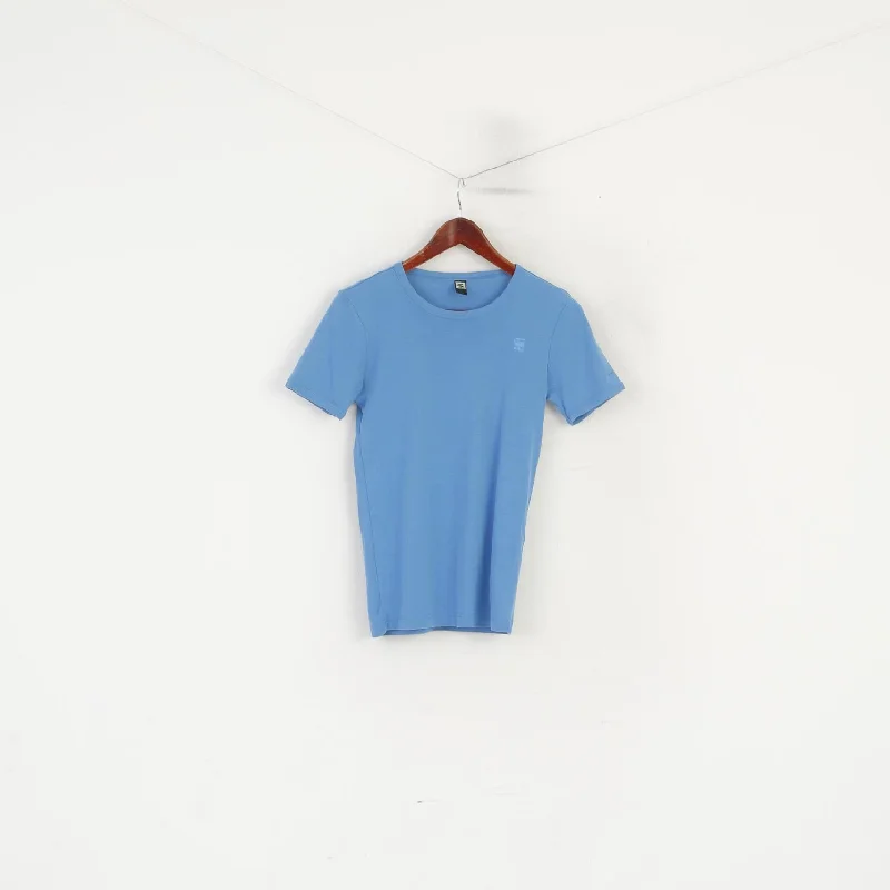 G-Star Raw Women S Shirt Blue Cotton Crew Neck Stretch Logo Basic Top Comfortable Short Sleeve Tee G-Star Raw Women S Shirt Blue Cotton Crew Neck Stretch Logo Basic Top Comfortable Short Sleeve Tee