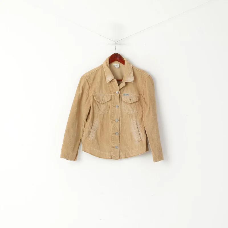 Calvin Klein Jeans Women S Denim Shirt Beige Corduroy Cotton Vintage Western Top Classic Button-Up Short Tee Calvin Klein Jeans Women S Denim Shirt Beige Corduroy Cotton Vintage Western Top Classic Button-Up Short Tee