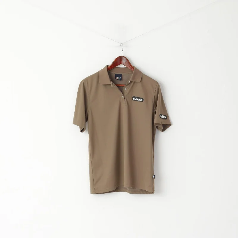 Rukka Women 44 XXL (L) Polo Shirt Brown Detailed Buttons Short Sleeve Outdoor Top Casual Button-Up Short Tee Rukka Women 44 XXL (L) Polo Shirt Brown Detailed Buttons Short Sleeve Outdoor Top Casual Button-Up Short Tee