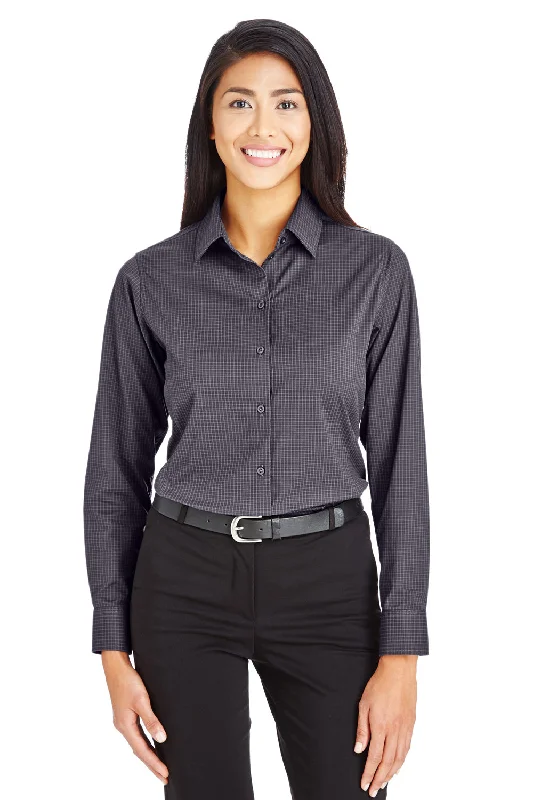 Devon & Jones Womens CrownLux Performance Moisture Wicking Long Sleeve Button Down Shirt - Carbon Grey Fashionable Short Sleeve Shirt Devon & Jones Womens CrownLux Performance Moisture Wicking Long Sleeve Button Down Shirt - Carbon Grey Fashionable Short Sleeve Shirt