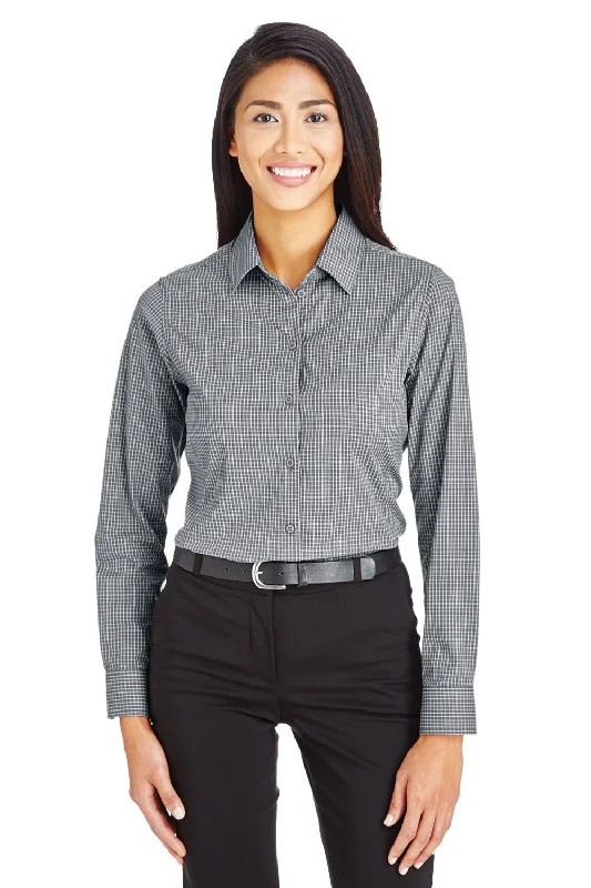 Devon & Jones Womens CrownLux Performance Moisture Wicking Long Sleeve Button Down Shirt - Graphite Grey Relaxed Short Sleeve Tee Devon & Jones Womens CrownLux Performance Moisture Wicking Long Sleeve Button Down Shirt - Graphite Grey Relaxed Short Sleeve Tee