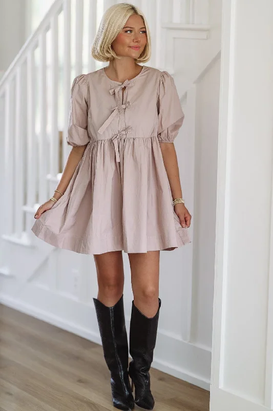 French Lessons Mini Dress - Mauve Chic Sleeveless Mini Dress