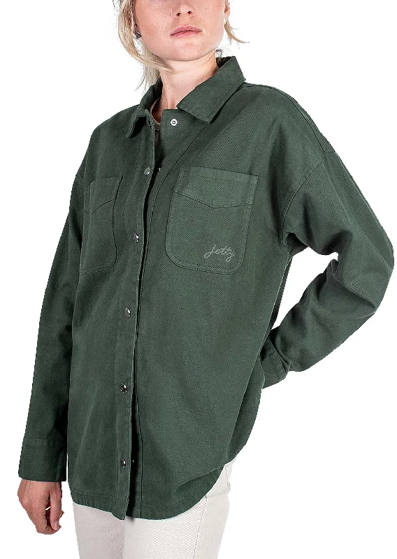 Jetty Women's Eden Over Button Up Shirt Casual Boxy Short Shirt