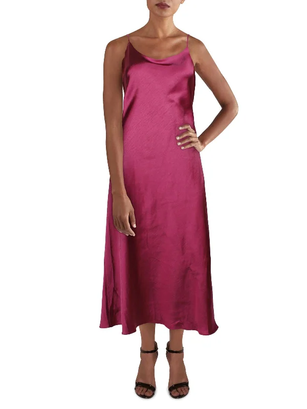 Makena Womens Criss-Cross Back Scoop Neck Midi Dress Trendy Knit Midi Dress
