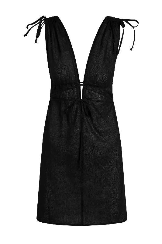 Mallorca Mini Dress - Black Trendy Camisole Mini Dress