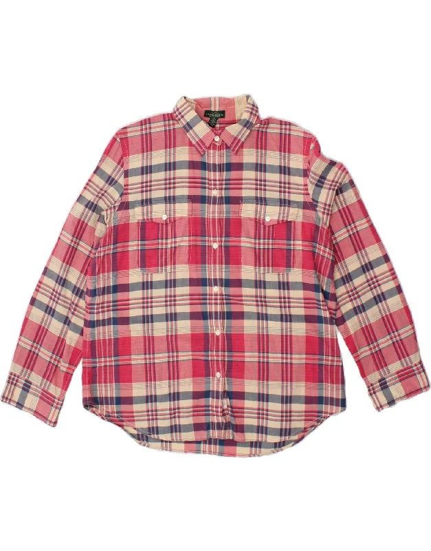 RALPH LAUREN Womens Shirt UK 18 XL Pink Check Cotton Comfortable Graphic Short Sleeve RALPH LAUREN Womens Shirt UK 18 XL Pink Check Cotton Comfortable Graphic Short Sleeve