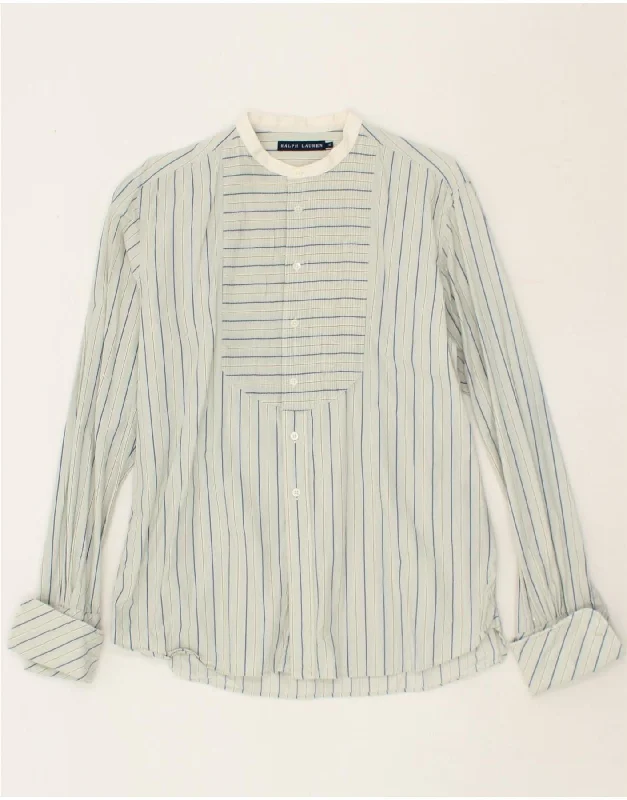 RALPH LAUREN Womens Shirt US 12 Large Blue Striped Cotton Classic Denim Short Sleeve RALPH LAUREN Womens Shirt US 12 Large Blue Striped Cotton Classic Denim Short Sleeve