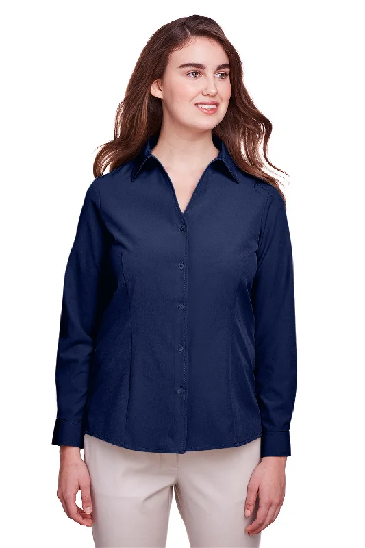 UltraClub Womens Bradley Performance Moisture Wicking Long Sleeve Button Down Shirt - Navy Blue Soft Silk Short Sleeve UltraClub Womens Bradley Performance Moisture Wicking Long Sleeve Button Down Shirt - Navy Blue Soft Silk Short Sleeve