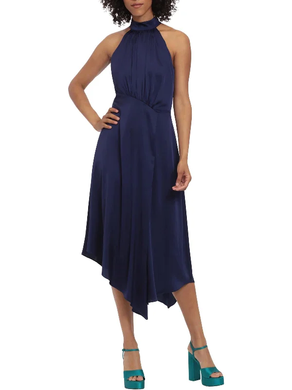 Womens Asymmetric Calf Midi Dress Comfortable Empire Waist Midi Dress