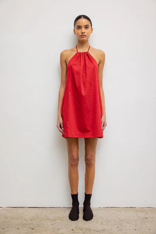 Yoko Halter Mini Dress Classic Solid Mini Dress