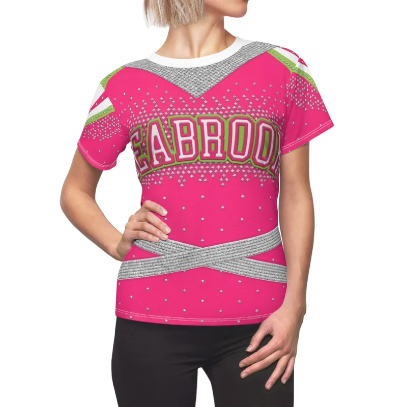 Addison Wells Cheerleader Women's Shirt, Disney Zombies 3 Costume Stylish Pleated Short Sleeve