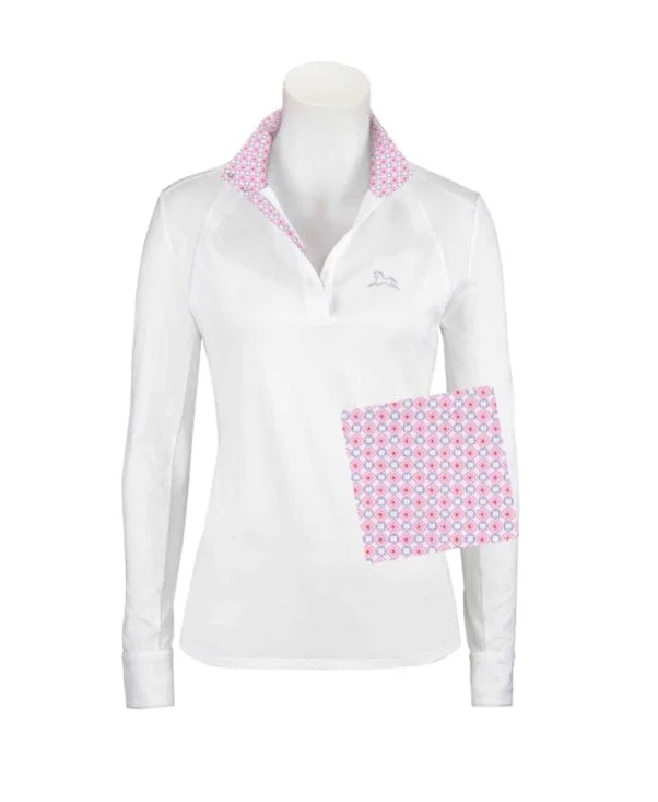 RJ Classics- Maddie Show Shirt (Pink Geo) Comfortable Peplum Short Shirt