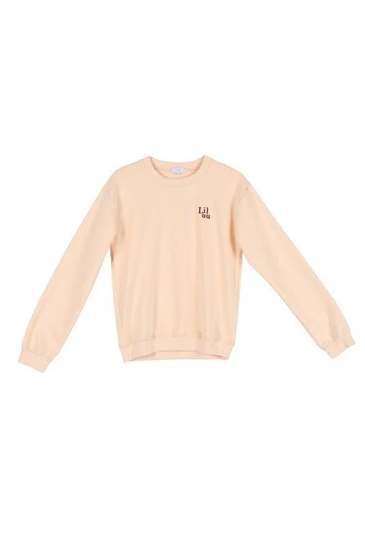 Lilou | Cream sweat shirt with embo Stylish Printed Short Shirt