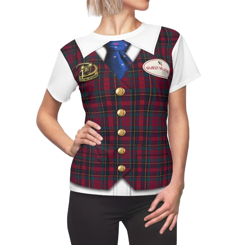 Disney Guest Relations Outfit Women Shirt, Cast Member Costume Elegant Button-Down Short Shirt