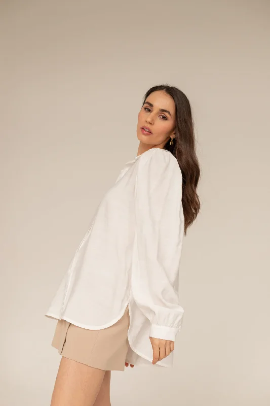 Dhalia Shirt White Relaxed Fit Short Tunic