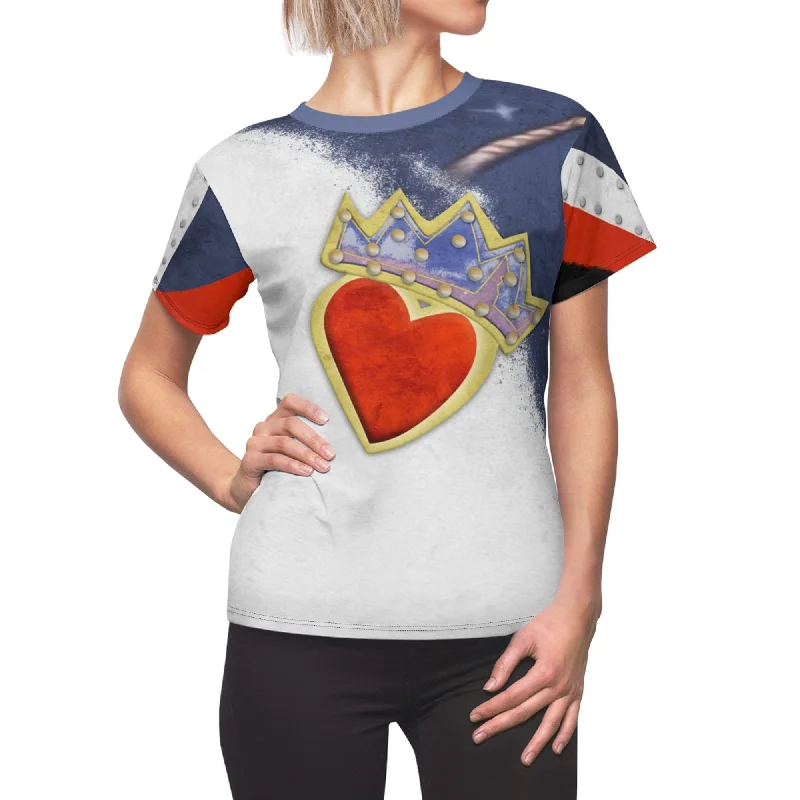 Evie Heart Women's Shirt, Descendants 2 Costume Relaxed Fit Short Shirt