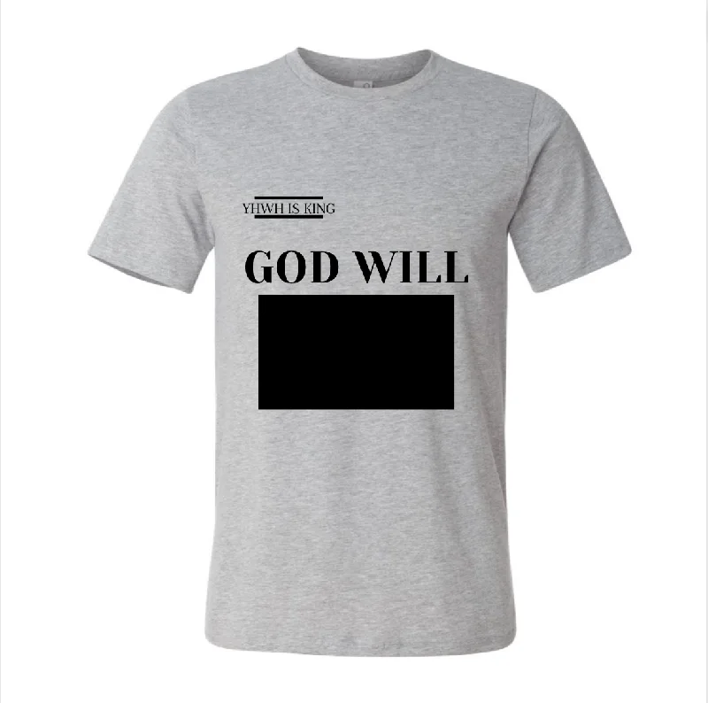 GOD WILL CHALKBOARD T-SHIRT Cotton Fabric Linen Fabric Terry Fabric