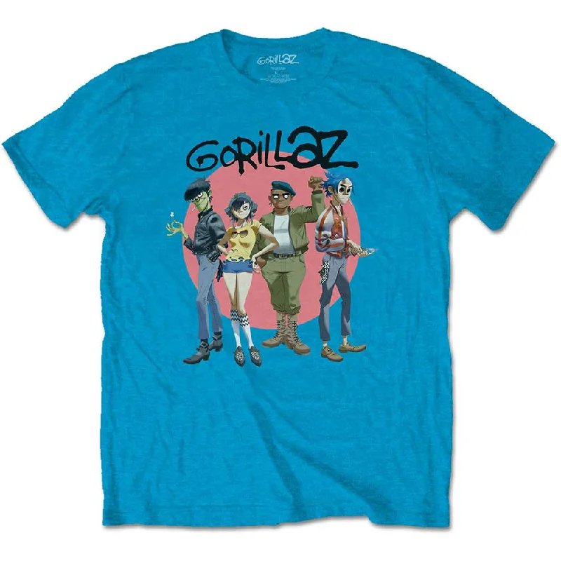 Gorillaz | Official Band T-shirt | Group Circle Rise Chenille Fabric Brocade Fabric Lace Fabric Gorillaz | Official Band T-shirt | Group Circle Rise Chenille Fabric Brocade Fabric Lace Fabric
