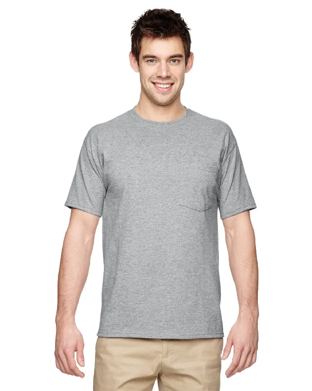 Jerzees 50/50 Pocket T-Shirt | Athletic Heather Spandex Blend Rayon Blend Denim Blend