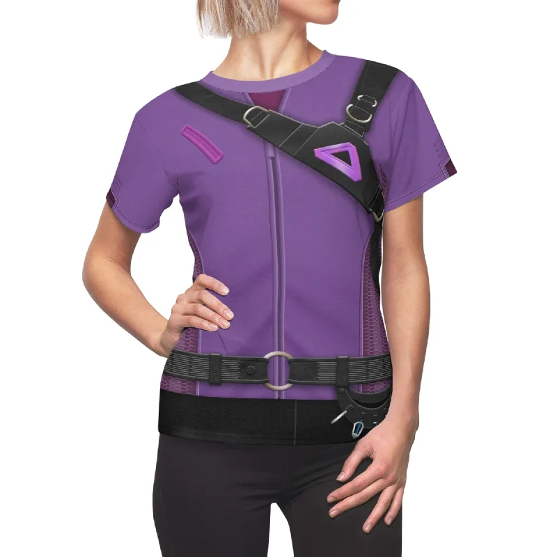 Kate Bishop Women's Shirt, Disney Marvel Hawkeye Cosplay Costume Chic Embellished Short Sleeve