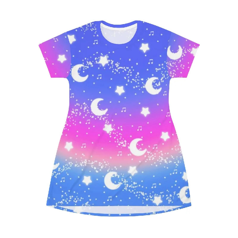 Magical Fairy Time (Rainbow Twilight) All Over Print T-Shirt Mini Dress Modern Contemporary Chic