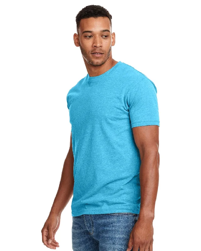 Next Level Mens CVC Crewneck Tee | Bondi Blue Beaded Sequined Faux Fur