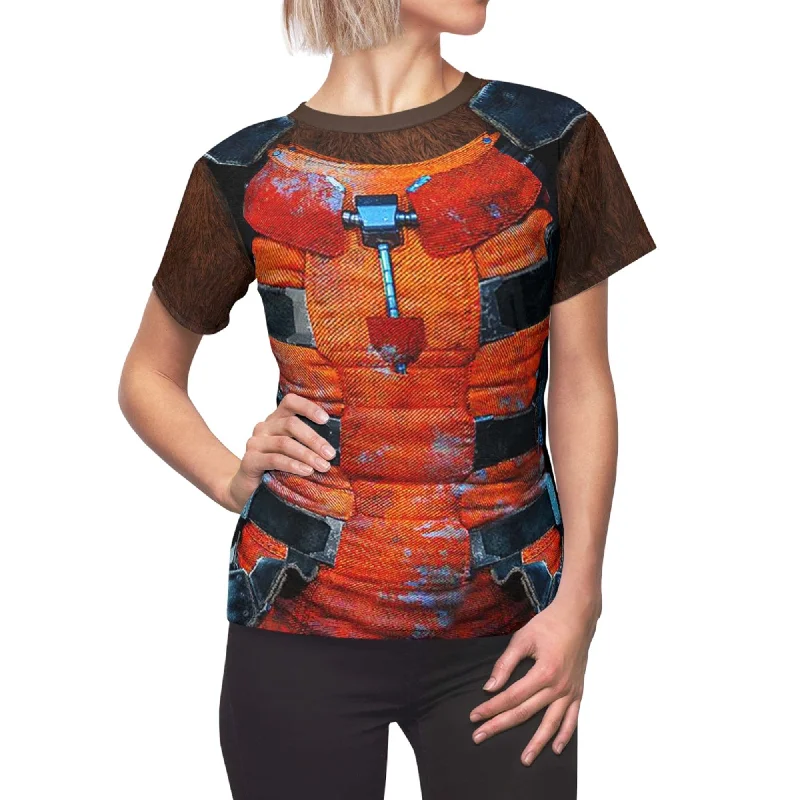 Rocket Raccoon Women Shirt, Guardians of the Galaxy Costume Cozy Plain Short Sleeve