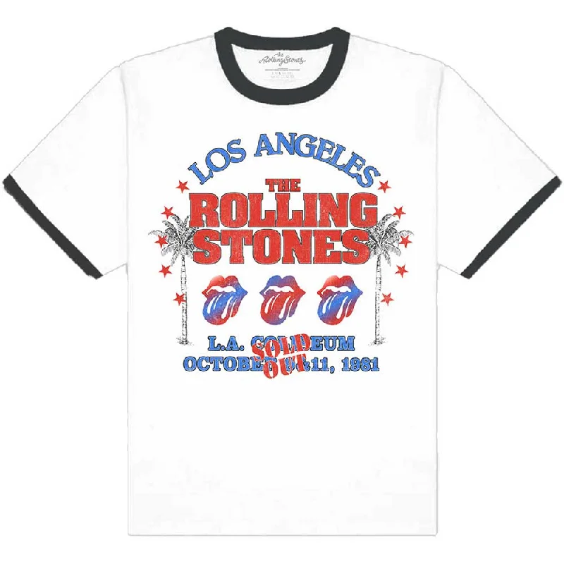 The Rolling Stones | Official Band T-Shirt | American LA Tour (Ringer) Fashionable Trendy Casual