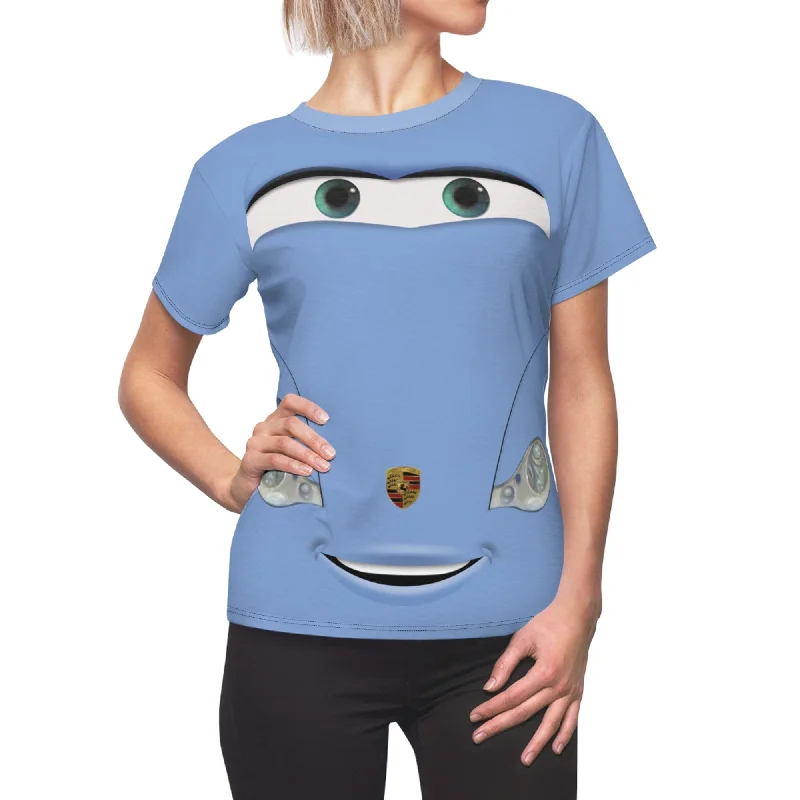 Sally Carrera Women Shirt, Disney Cars Costume Elegant Longline Short Shirt