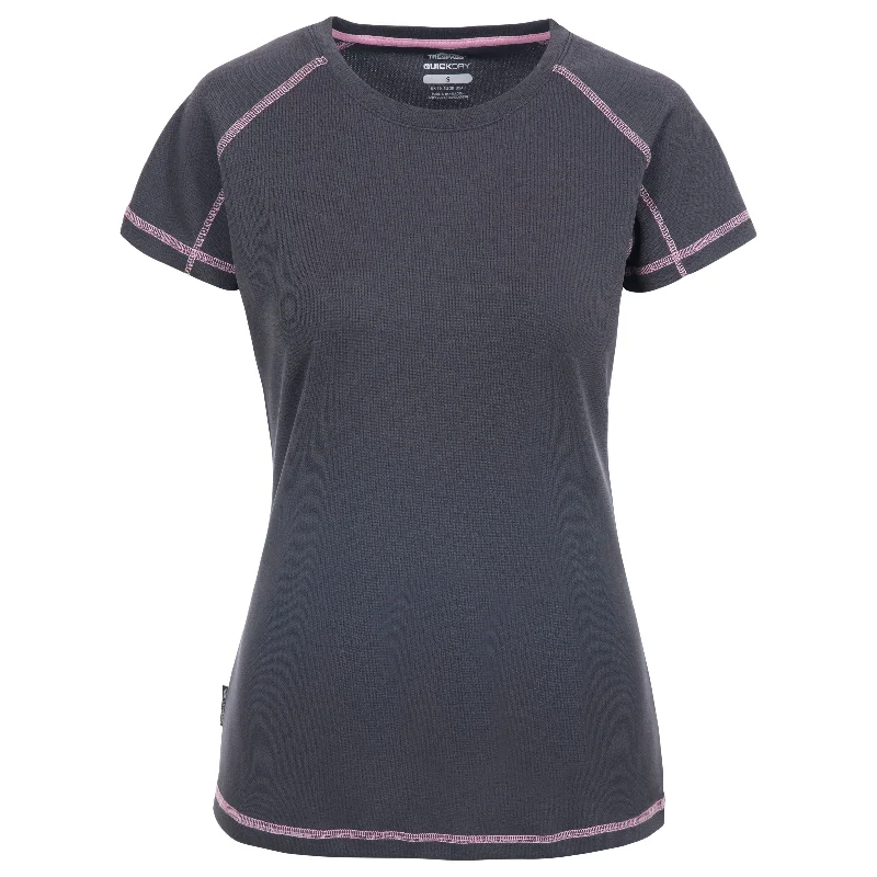 Viktoria Women's Active T-Shirt - Dark Grey Wool Fabric Cashmere Fabric Tweed Fabric Viktoria Women's Active T-Shirt - Dark Grey Wool Fabric Cashmere Fabric Tweed Fabric