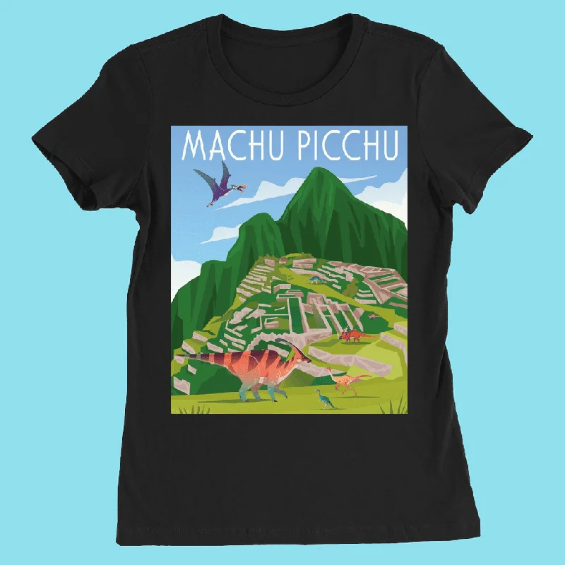 Women Machu Picchu T-Shirt Print Jacquard Patchwork