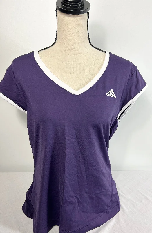 Womens Adidas Shirt Size Large Comfortable Ribbed Short Sleeve