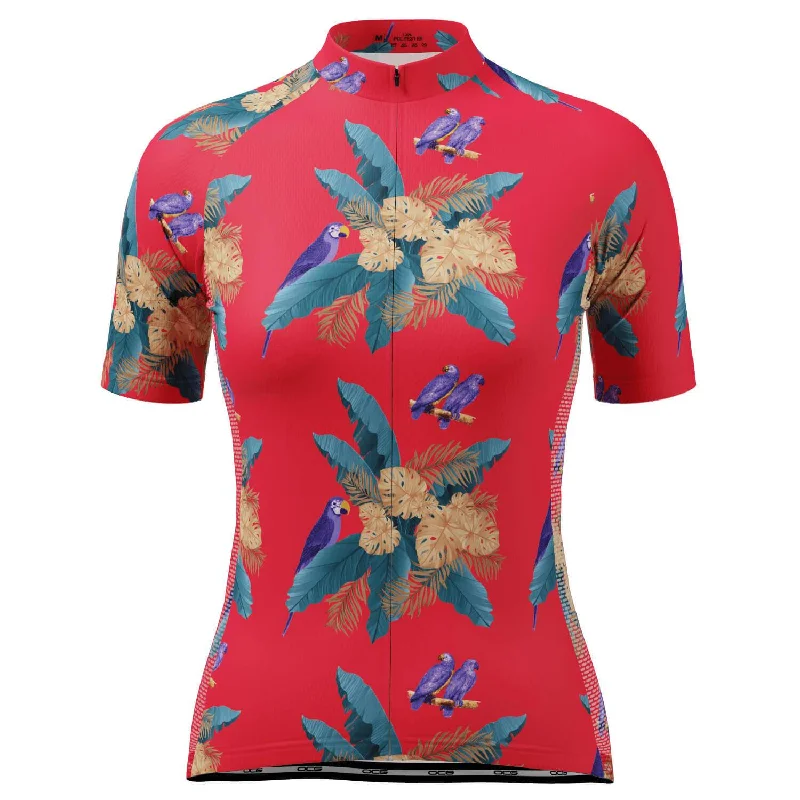 Women's The Selleck Hawaiian Shirt Short Sleeve Cycling Jersey Trendy Button-Front Short Sleeve