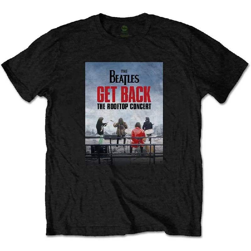 The Beatles | Official Band T-Shirt | Rooftop Concert Black Zippered Front Buttoned Front Snap Front