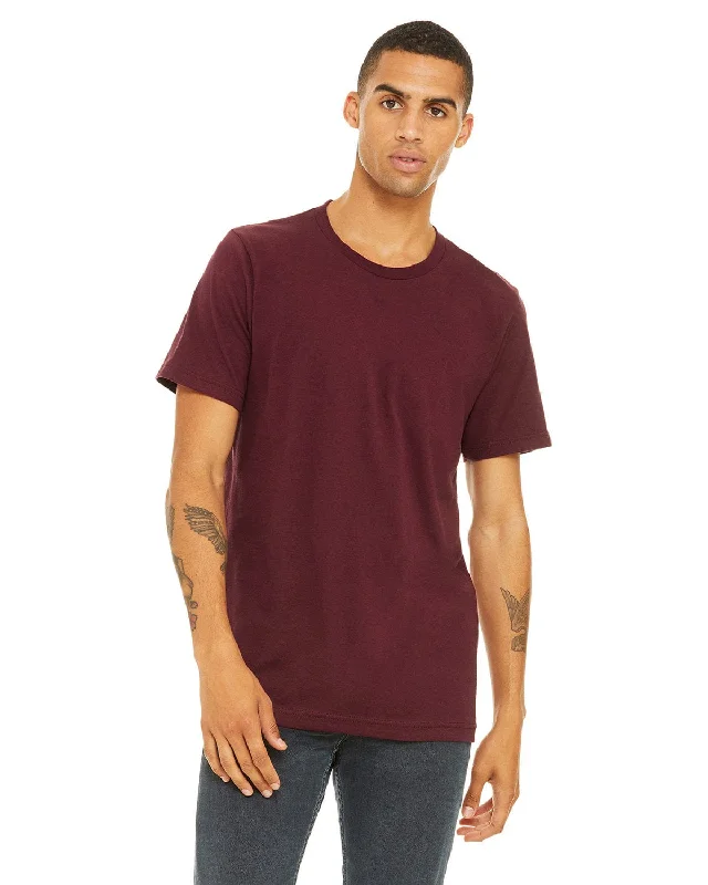 Bella+Canvas Unisex T-Shirt | Maroon Terry Blend Velvet Blend Canvas Blend