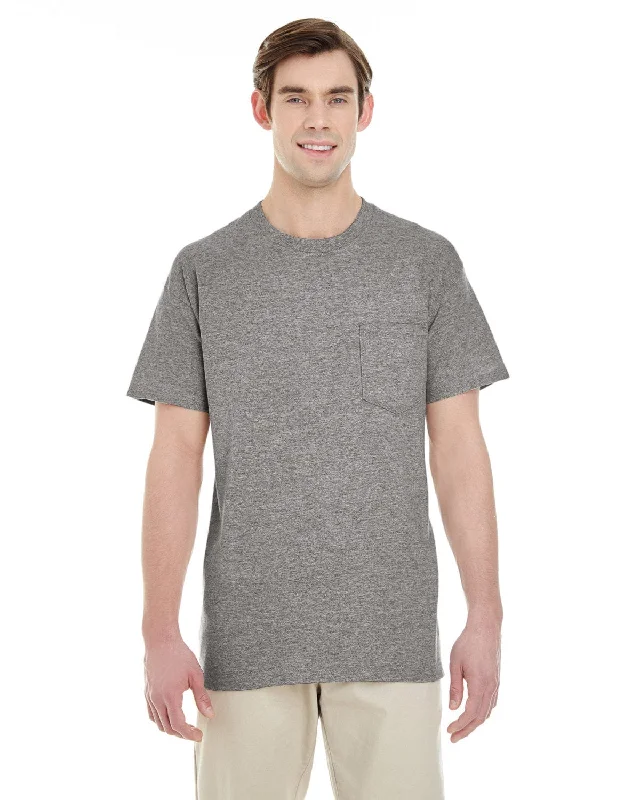 Gildan Pocket T-Shirt | Graphite Heather Satin Blend Silk Blend Wool Blend