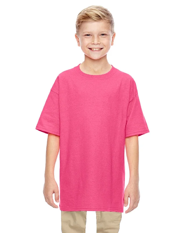 Gildan Youth Lightweight 100% Cotton T-Shirt | Safety Pink Elasticated Padded Insulated