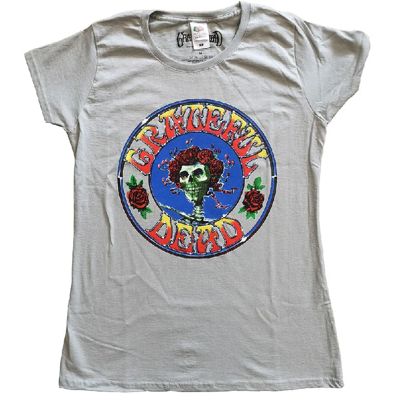 Grateful Dead Ladies T-Shirt: Bertha Circle Vintage Wash Collared Crew Neck Turtle Neck