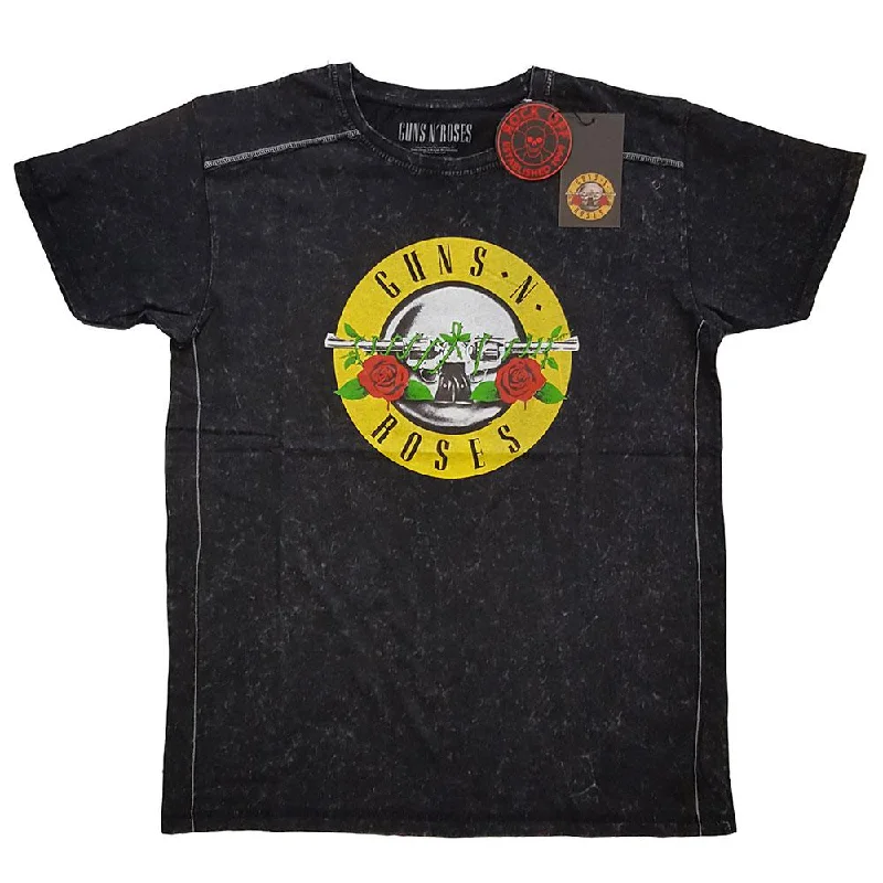 Guns N' Roses Snow Wash T-Shirt: Classic Logo Front Pockets Side Pockets Patch Pockets