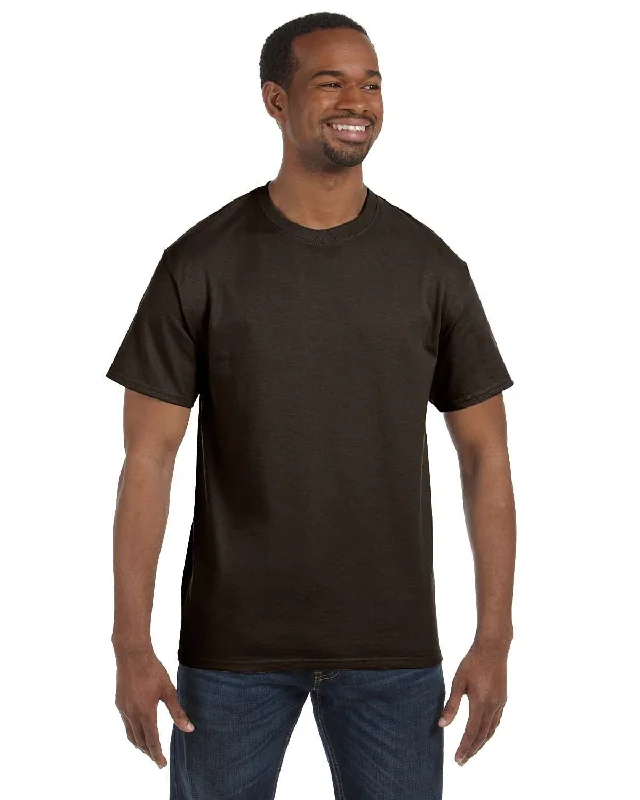 Hanes Authentic-T T-shirt | Dark Chocolate Fitted T-Shirt Seamless Stretchy