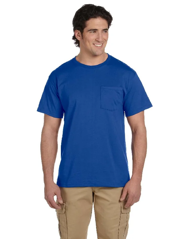 Jerzees 50/50 Pocket T-Shirt | Royal Lace Blend Ribbed Blend Corduroy Blend